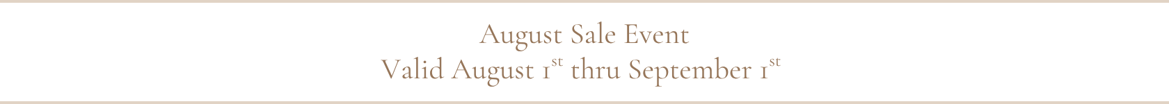 August Sale Event