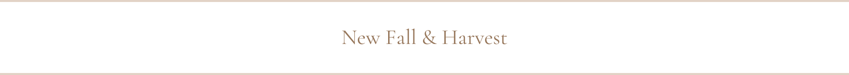 New Fall & Harvest