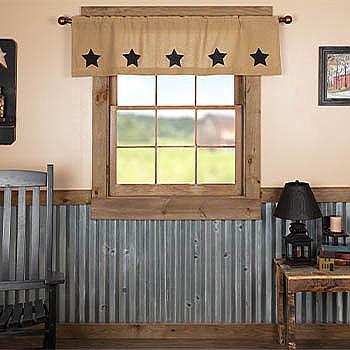 Burlap Natural with Stencil Stars
