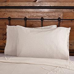 51818-Burlap-Antique-White-Standard-Pillow-Case-w-Fringed-Ruffle-Set-of-2-21x30-image-3