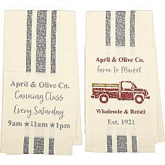 62989-Farmer-s-Market-Delivery-Truck-Unbleached-Natural-Muslin-Tea-Towel-Set-of-2-Truck-Canning-image-2