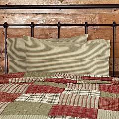 50701-Prairie-Winds-Green-Ticking-Stripe-Standard-Pillow-Case-Set-of-2-21x30-image-3