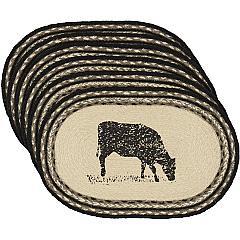 34096-Sawyer-Mill-Charcoal-Cow-Jute-Placemat-Set-of-6-12x18-image-4