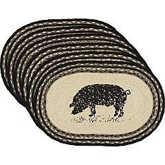 34097-Sawyer-Mill-Charcoal-Pig-Jute-Placemat-Set-of-6-12x18-image-4