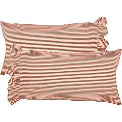 51953-Sawyer-Mill-Red-Ticking-Stripe-Ruffled-King-Pillow-Case-Set-of-2-21x40-image-4