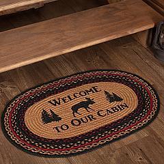 69484-Cumberland-Stenciled-Moose-Jute-Rug-Oval-Welcome-to-the-Cabin-20x30-image-2