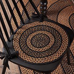30565-Black-Tan-Jute-Chair-Pad-15-inch-Diameter-Set-of-6-image-1