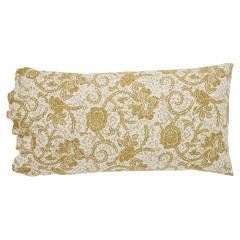 81195-Dorset-Gold-Floral-Ruffled-King-Pillow-Case-Set-of-2-21x36-4-image-5
