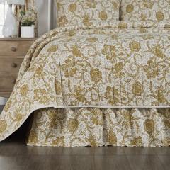 81190-Dorset-Gold-Floral-Queen-Bed-Skirt-60x80x16-image-3