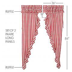 51119-Annie-Buffalo-Red-Check-Ruffled-Prairie-Long-Panel-Set-of-2-84x36x18-image-1