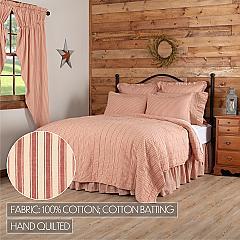 51943-Sawyer-Mill-Red-Ticking-Stripe-California-King-Quilt-Coverlet-130Wx115L-image-2