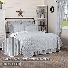 51900-Sawyer-Mill-Blue-Ticking-Stripe-California-King-Quilt-Coverlet-130Wx115L-image-2