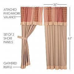 51345-Sawyer-Mill-Red-Chambray-Solid-Short-Panel-with-Attached-Patchwork-Valance-Set-of-2-63x36-image-1