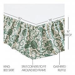 81214-Dorset-Green-Floral-King-Bed-Skirt-78x80x16-image-1