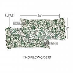 81220-Dorset-Green-Floral-Ruffled-King-Pillow-Case-Set-of-2-21x36-4-image-1