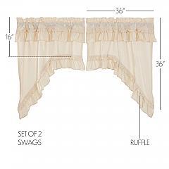 51378-Muslin-Ruffled-Unbleached-Natural-Swag-Set-of-2-36x36x16-image-1