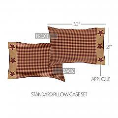 13617-Ninepatch-Star-Standard-Pillow-Case-w-Applique-Border-Set-of-2-21x30-image-1