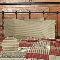 50701-Prairie-Winds-Green-Ticking-Stripe-Standard-Pillow-Case-Set-of-2-21x30-image-2
