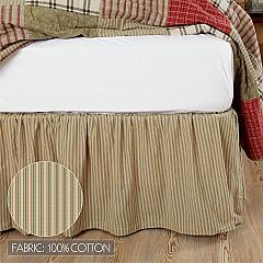 50505-Prairie-Winds-Green-Ticking-Stripe-Twin-Bed-Skirt-39x76x16-image-2