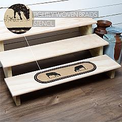 34088-Sawyer-Mill-Charcoal-Cow-Jute-Stair-Tread-Oval-Latex-8.5x27-image-2