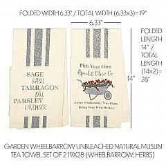 62988-Farmers-Market-Garden-Wheelbarrow-Unbleached-Natural-Muslin-Tea-Towel-Set-of-2-Wheelbarrow-Herbs-image