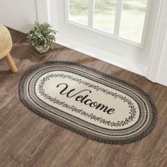 83420-Floral-Vine-Jute-Rug-Oval-Welcome-w-Pad-27x48-image-1