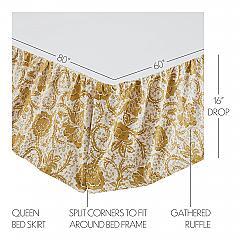 81190-Dorset-Gold-Floral-Queen-Bed-Skirt-60x80x16-image-1