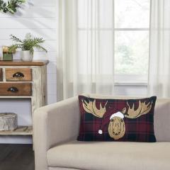 84104-Cumberland-Red-Black-Plaid-Holiday-Moose-Pillow-14x22-image-1