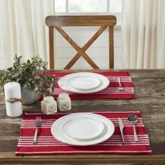 84146-Arendal-Red-Stripe-Placemat-Set-of-2-Fringed-13x19-image-1
