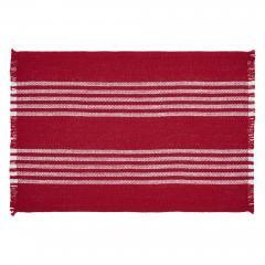84146-Arendal-Red-Stripe-Placemat-Set-of-2-Fringed-13x19-image-2