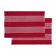 84146-Arendal-Red-Stripe-Placemat-Set-of-2-Fringed-13x19-image-4