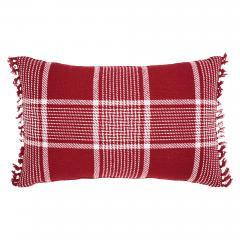 84152-Eston-Red-White-Plaid-Pillow-Fringed-14x22-image-2