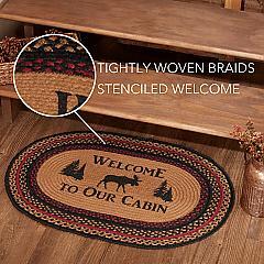69484-Cumberland-Stenciled-Moose-Jute-Rug-Oval-Welcome-to-the-Cabin-20x30-image-1