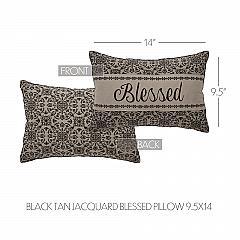 84609-Custom-House-Black-Tan-Jacquard-Blessed-Pillow-9.5x14-image-4