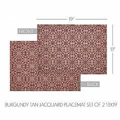 84649-Custom-House-Burgundy-Tan-Jacquard-Placemat-Set-of-2-13x19-image-4