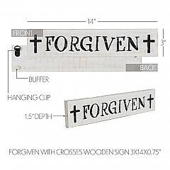 84986-Forgiven-with-Crosses-Wooden-Sign-3x14-image-5
