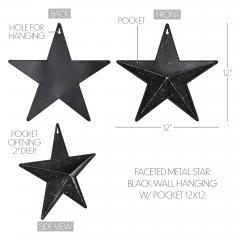 85050-Faceted-Metal-Star-Black-Wall-Hanging-w-Pocket-12x12-image-5