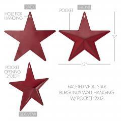 85052-Faceted-Metal-Star-Burgundy-Wall-Hanging-w-Pocket-12x12-image-5