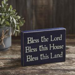 85065-Bless-The-Lord-Blue-Wooden-Sign-6x8x1.5-image-1