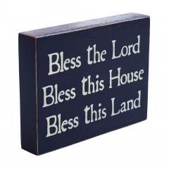 85065-Bless-The-Lord-Blue-Wooden-Sign-6x8x1.5-image-4