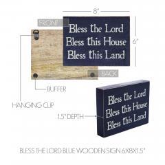 85065-Bless-The-Lord-Blue-Wooden-Sign-6x8x1.5-image-5
