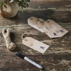 85081-Primitive-Star-Tea-Stained-Paper-Tag-Navy-4.75x2.25-w-Twine-Set-of-50-image-1