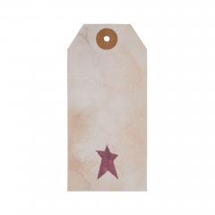 85082-Primitive-Star-Tea-Stained-Paper-Tag-Burgundy-4.75x2.25-w-Twine-Set-of-50-image-2