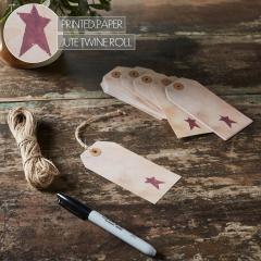 85082-Primitive-Star-Tea-Stained-Paper-Tag-Burgundy-4.75x2.25-w-Twine-Set-of-50-image-5
