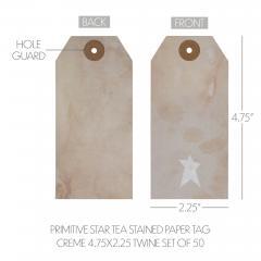 85083-Primitive-Star-Tea-Stained-Paper-Tag-Creme-4.75x2.25-w-Twine-Set-of-50-image-4