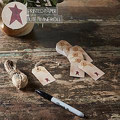 85088-Primitive-Star-Tea-Stained-Paper-Tag-Burgundy-2.75x1.5-w-Twine-Set-of-50-image-5