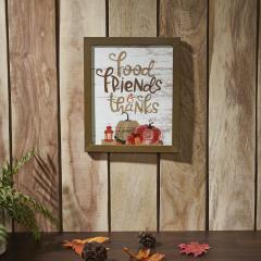 Food Friends & Thanks Wall Sign 12x10