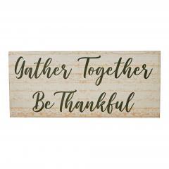 85401-Gather-Together-Be-Thankful-Green-on-Cream-Base-MDF-Sign-7x16-image-2