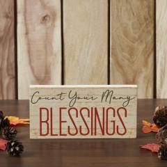 Count Your Many Blessings Cream Base MDF Sign 5x10