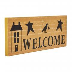 85418-Prim-Stars-w-Raven-Saltbox-House-Mustard-Base-Welcome-MDF-Sign-7x16-image-4